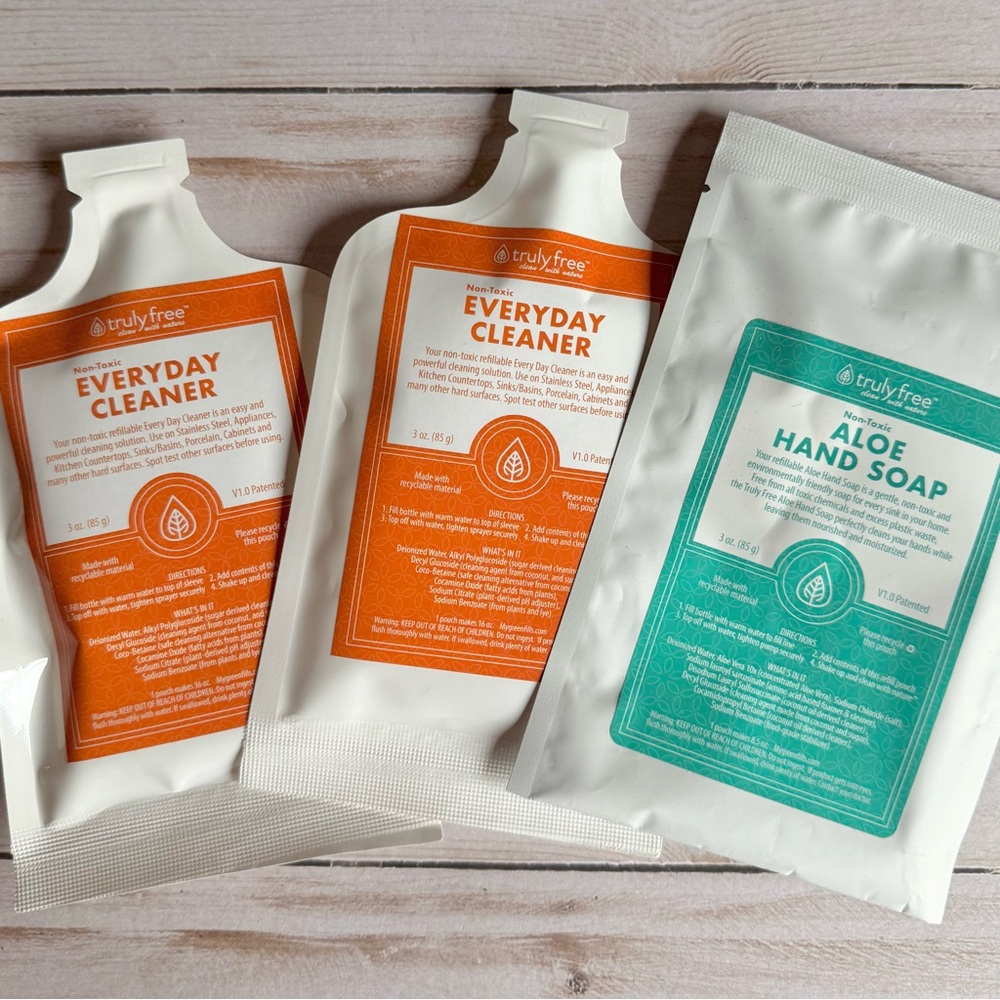 Truly Free Everyday Cleaner and Aloe Hand Soap Refill 3-pack Set